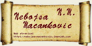 Nebojša Macanković vizit kartica